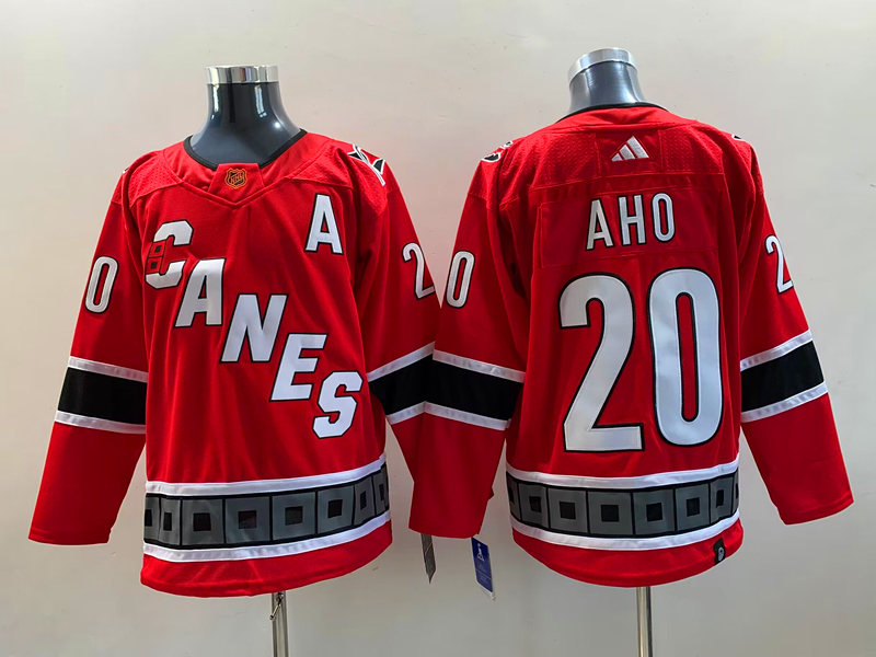 Men's Carolina Hurricanes Sebastian Aho #20 Red Jersey
